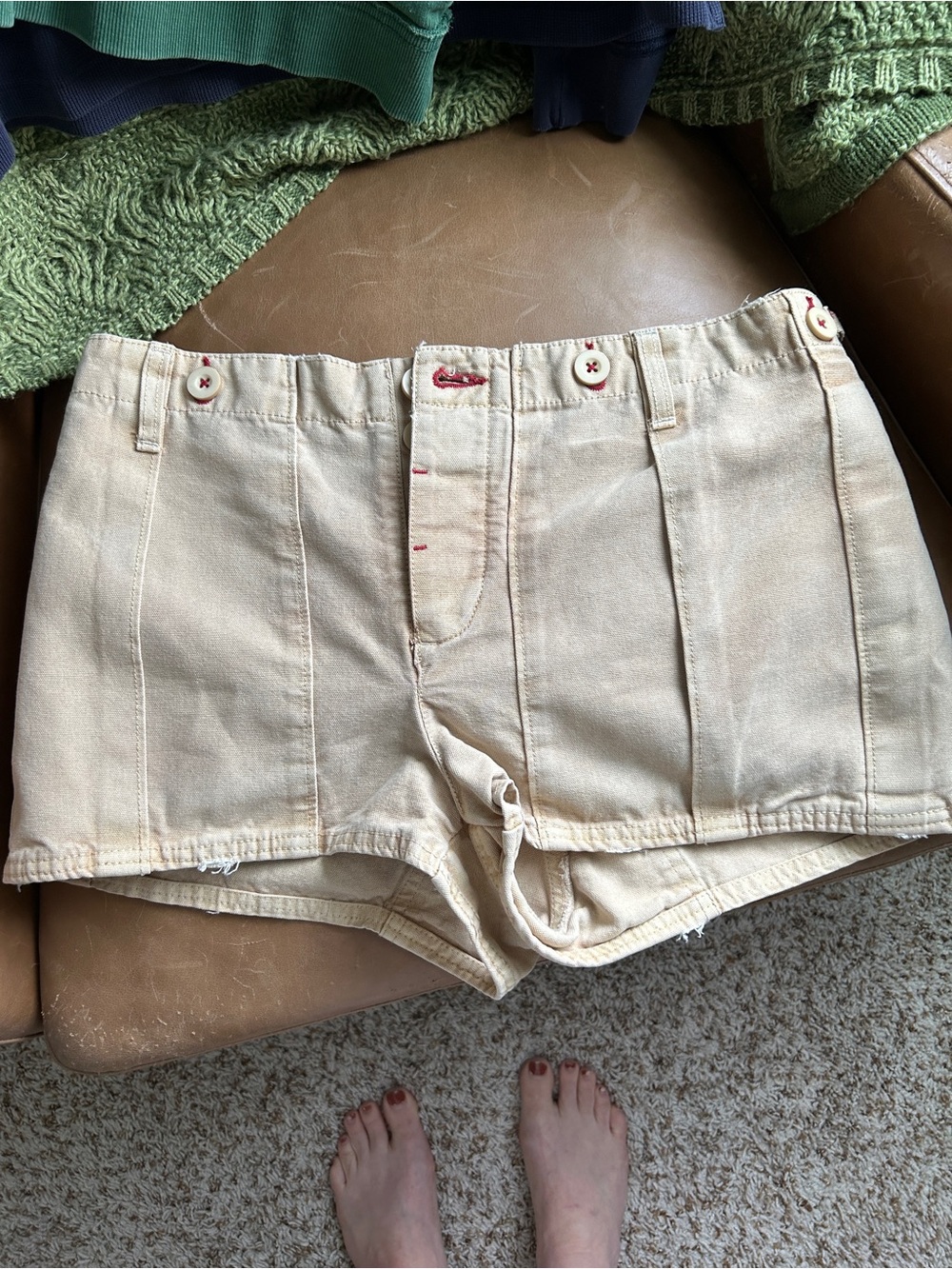 FREE PEOPLE All Yours Micro Shorts in Khaki Size 8 NWOT